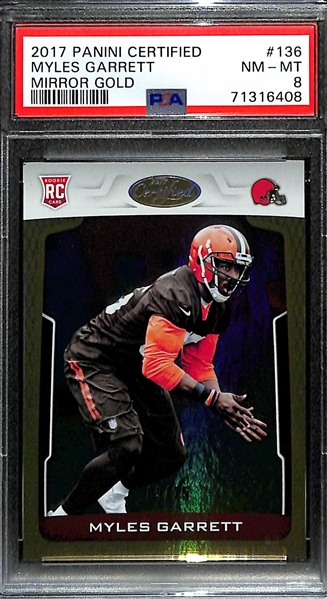 2017 Certified Myles Garrett Rookie Gold Mirror Graded PSA 8 (#/25)