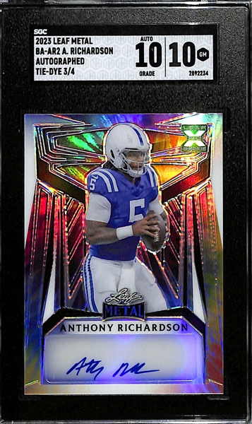 2023 Leaf Metal Anthony Richardson Rookie Autograph Tie Dye Graded 10 (10 Auto) (#/4)