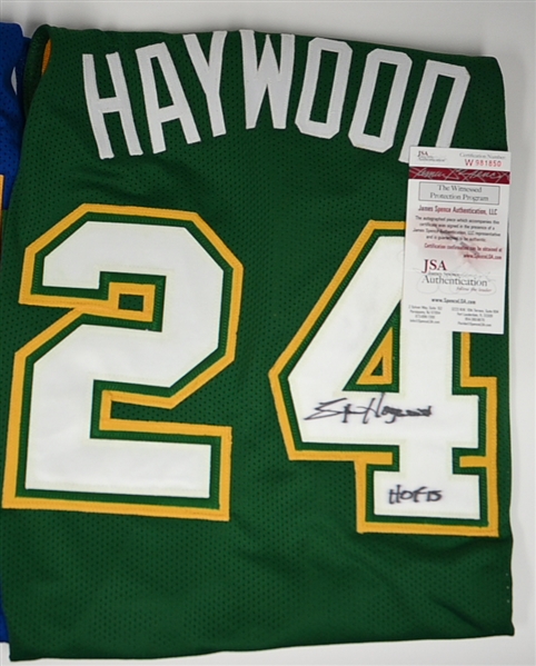 Lot of (3) Signed Basketball Jerseys - Spencer Haywood (Sonics) & (2) Dan Issel (Nuggets) - All w. JSA COAs