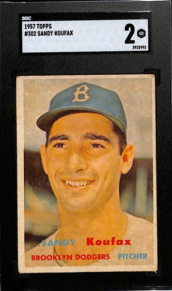 1957 Topps Sandy Koufax #302 Graded SGC 2