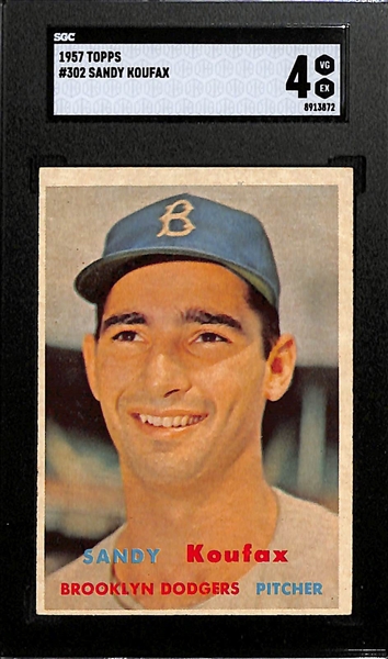 1957 Topps Sandy Koufax #302 Graded SGC 4