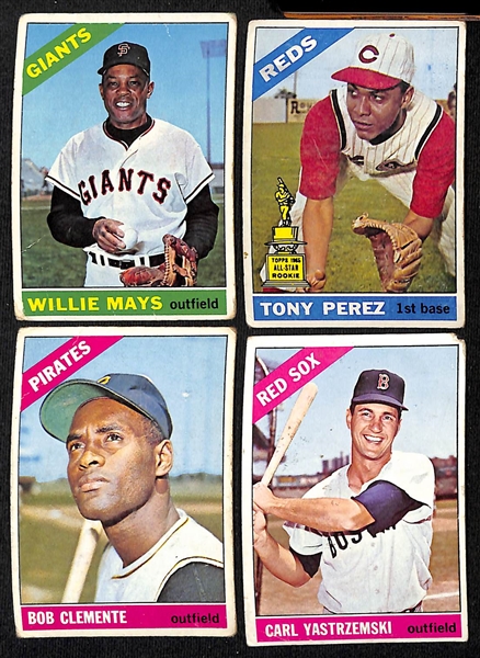  Lot of (100) 1966 & (75) 1967 Topps Baseball Cards w. 1966 Willie Mays