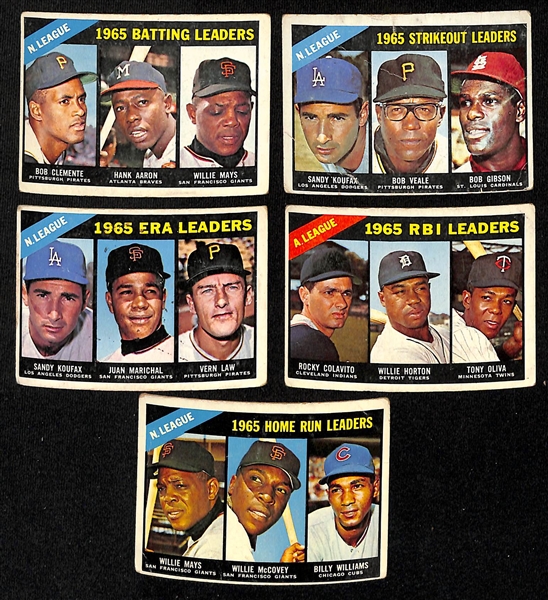  Lot of (100) 1966 & (75) 1967 Topps Baseball Cards w. 1966 Willie Mays