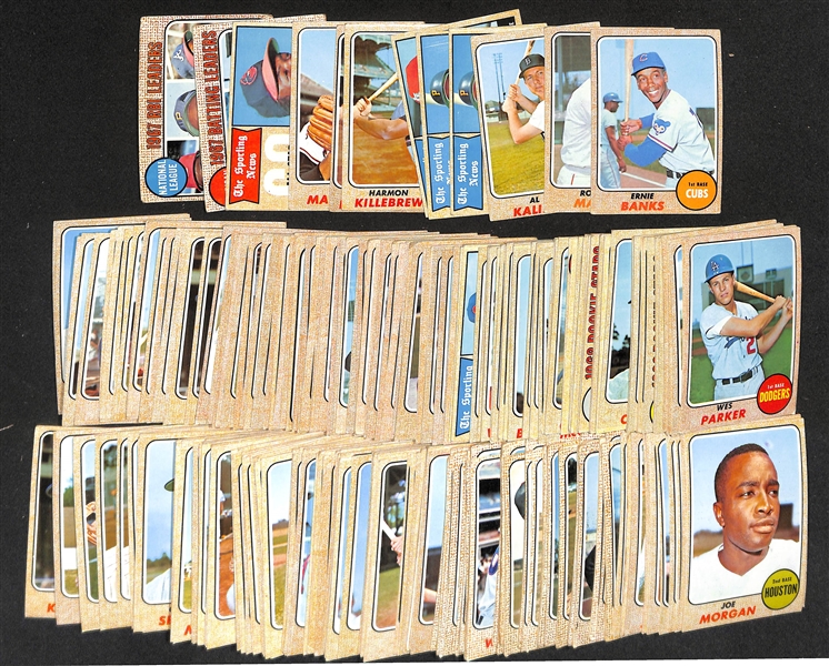  Lot of Approx (200) 1968 Topps Baseball Cards w. Ernie Banks