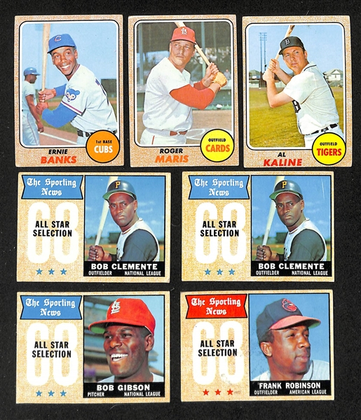  Lot of Approx (200) 1968 Topps Baseball Cards w. Ernie Banks