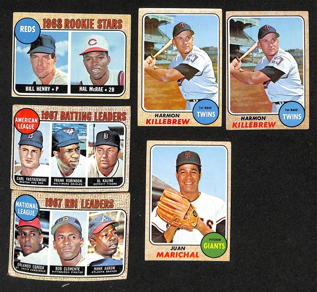  Lot of Approx (200) 1968 Topps Baseball Cards w. Ernie Banks