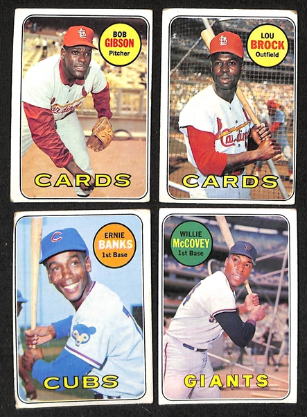  Lot of Approx (120+) 1969 Topps Baseball Cards w. Bob Gibson & Lou Brock