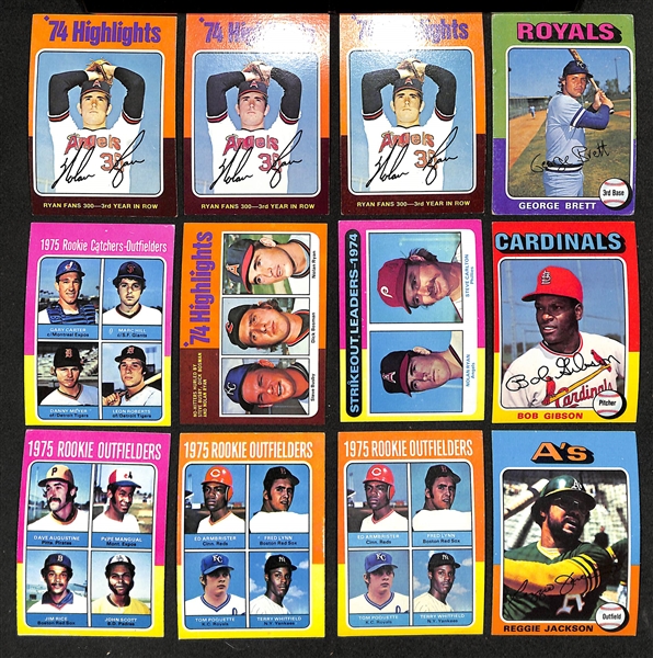    Lot of Approx (1000+) 1975 Topps Baseball Cards w. (4) Dave Winfield Cards