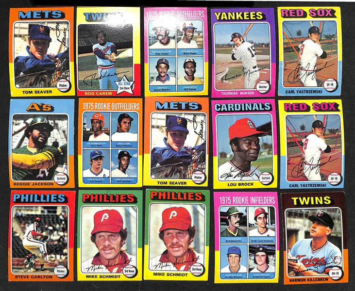    Lot of Approx (1000+) 1975 Topps Baseball Cards w. (4) Dave Winfield Cards