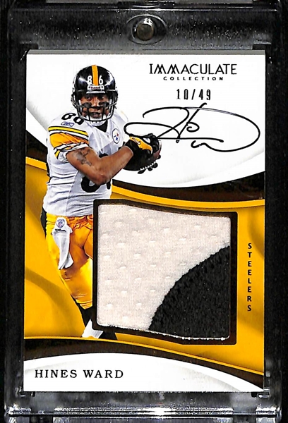 2017 Immaculate Hines Ward Autographed Jumbo Patch #ed 10/49