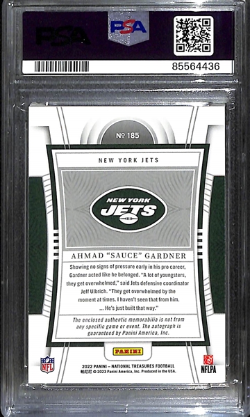 2022 Panini National Treasures Sauce Gardner Rookie Patch Autograph (Stars & Stripes Version) #ed 16/25 Graded PSA 8