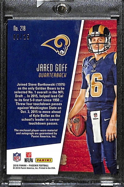 2016 Phoenix Jared Goff Rookie Patch Autograph Orange (#/25)