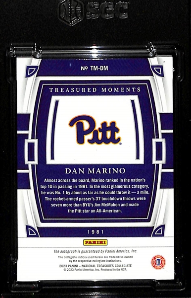 2023 National Treasures Collegiate Dan Marino Treasured Moments Autograph Emerald Graded SGC 9 (#/5)