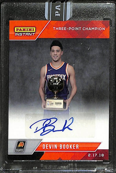 2017-18 Panini Instant Devin Booker Three Point Champion Autograph Orange (#/5)