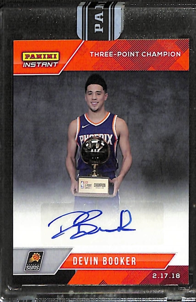 2017-18 Panini Instant Devin Booker Three Point Champion Autograph Orange (#/5)