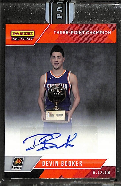 2017-18 Panini Instant Devin Booker Three Point Champion Autograph Orange (#/5)