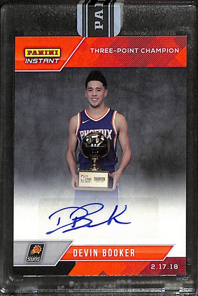 2017-18 Panini Instant Devin Booker Three Point Champion Autograph Orange (#/5)