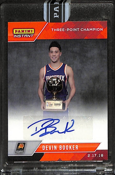 2017-18 Panini Instant Devin Booker Three Point Champion Autograph Orange (#/5)