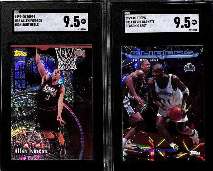 Lot of (6) SGC Graded Late 1990s Basketball Cards inc. 1994-95 Topps Embossed Michael Jordan (SGC 9.5), 1999-00 Topps Tim Duncan Highlight Reel (SGC 10), +