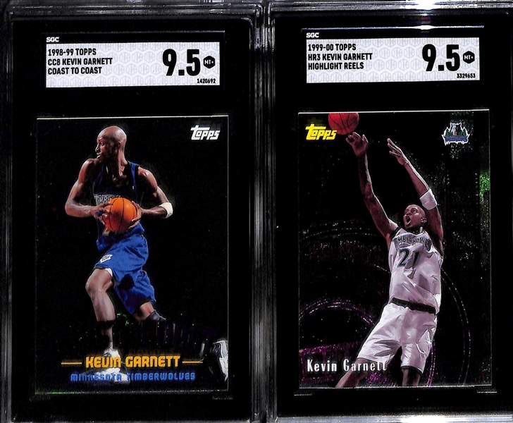 Lot of (6) SGC Graded Late 1990s Basketball Cards inc. 1994-95 Topps Embossed Michael Jordan (SGC 9.5), 1999-00 Topps Tim Duncan Highlight Reel (SGC 10), +