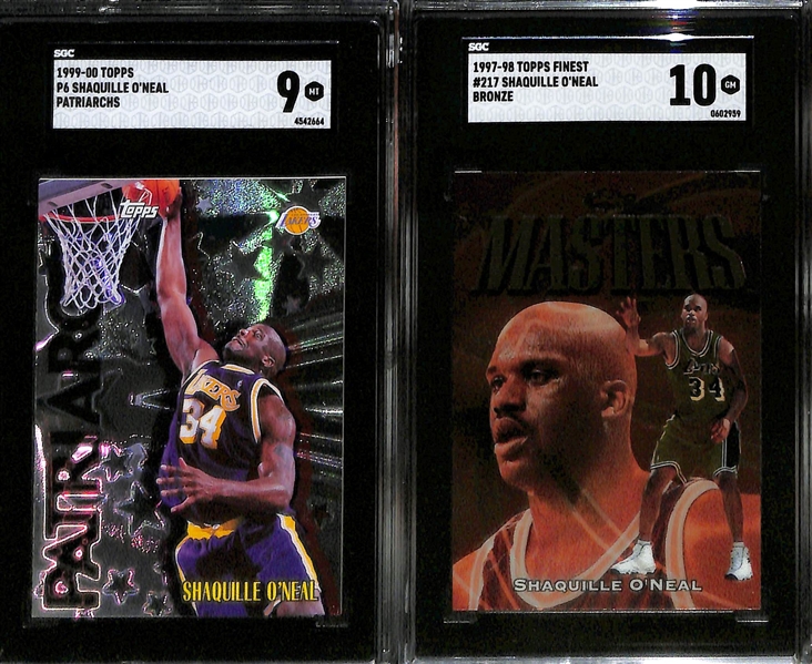 Lot of (5) SGC Graded Shaquille O'Neal Cards inc. 1993-94 Upper Deck (SGC 10), 1993 Classic Draft Picks Rookie (SGC 10), 1998-99 Gold Label Class 1 (SGC 9.5), +