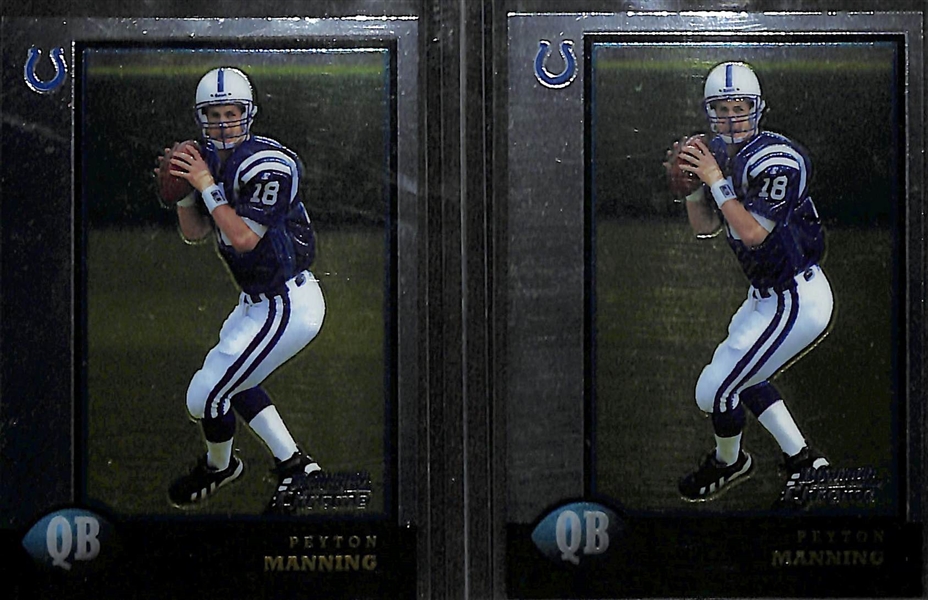 Lot of (4) 1998 Bowman Chrome Peyton Manning Rookie Cards