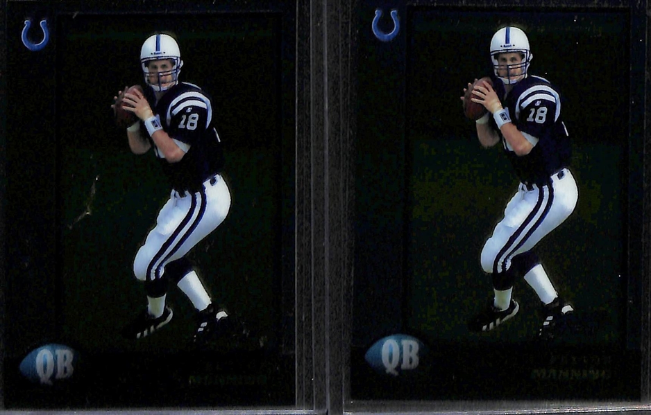 Lot of (4) 1998 Bowman Chrome Peyton Manning Rookie Cards