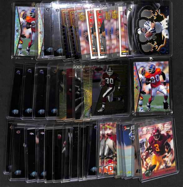 Lot of (42) 1990s-2000s Football Rookie Cards inc. 1998 Crown Royale Peyton Manning, 1998 Collectors Edge Masters Peyton Manning (#/3000), +