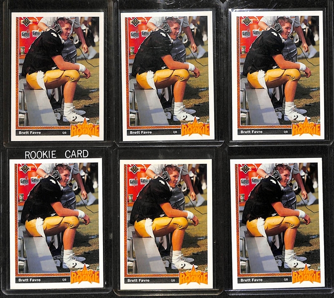 Lot of (70) Brett Favre Cards inc. (18) Rookies- (7) Fleer Ultra, (6) Upper Deck Star Rookie, Upper Deck Rookie Force, (4) Stadium Club