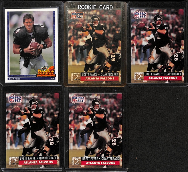 Lot of (70) Brett Favre Cards inc. (18) Rookies- (7) Fleer Ultra, (6) Upper Deck Star Rookie, Upper Deck Rookie Force, (4) Stadium Club