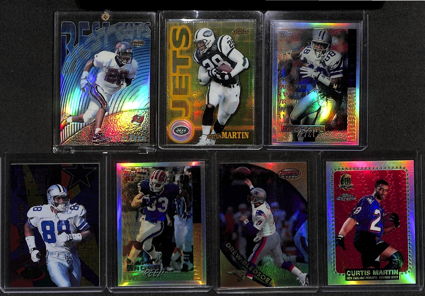 Lot of (36) 1990-2000 Football Refractor Cards- 1999 Stadium Club Chrome Peyton Manning True Colors, 1999 Topps Chrome Edgerrin James Rookie Rush, 1998 Topps Mystery Steve Young, +