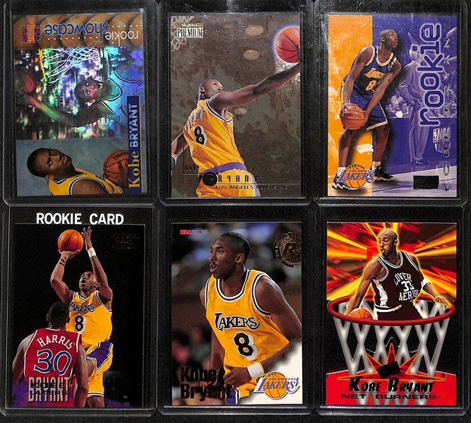 Lot of (12) Kobe Bryant Rookie and Second Year Cards inc. 1996-97 Stadium Club Rookie Showcase, 1996-97 Skybox Premium Rookie Gold, 1996-97 Skybox Premium Rookie, +