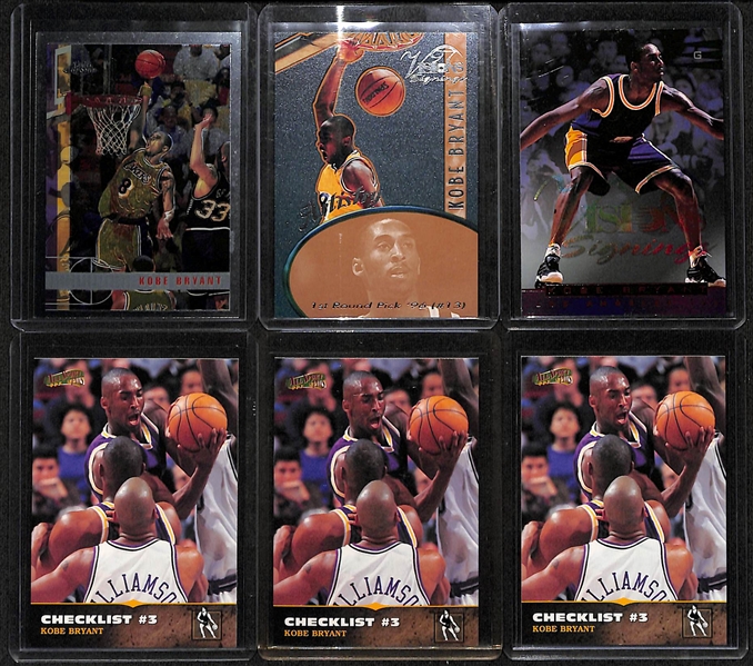 Lot of (12) Kobe Bryant Rookie and Second Year Cards inc. 1996-97 Stadium Club Rookie Showcase, 1996-97 Skybox Premium Rookie Gold, 1996-97 Skybox Premium Rookie, +