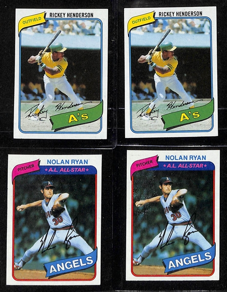  Lot of Approx (1800) 1979-1981 Topps Baseball Cards w. (2) 1980 Rickey Henderson Rookie Cards