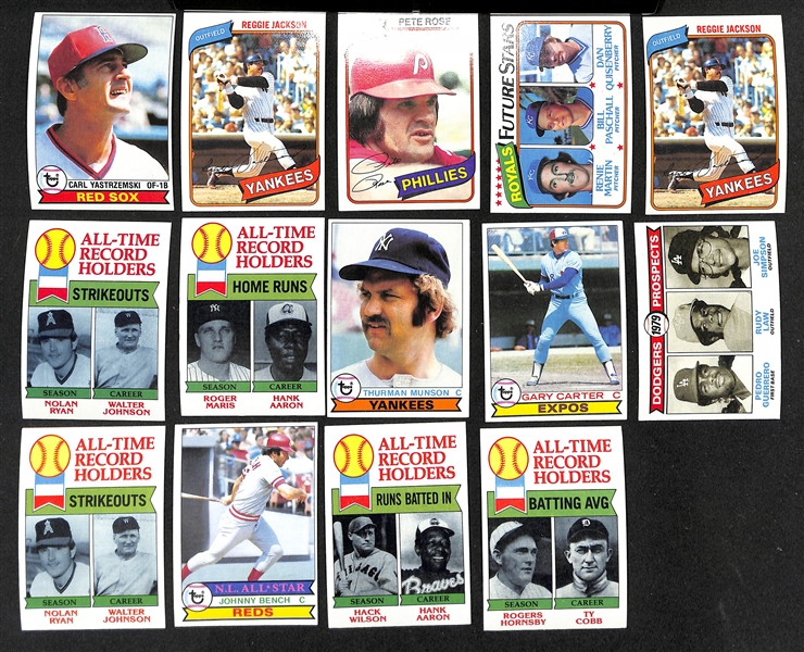  Lot of Approx (1800) 1979-1981 Topps Baseball Cards w. (2) 1980 Rickey Henderson Rookie Cards