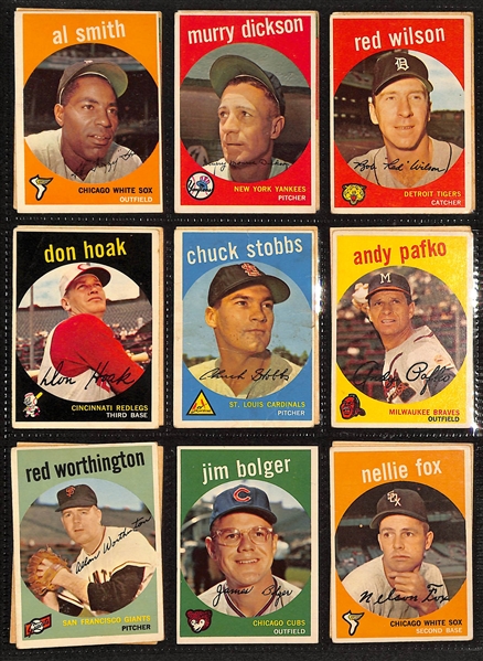 Lot of (500+) 1959 Topps Baseball Cards w. Yogi Berra & Ernie Banks