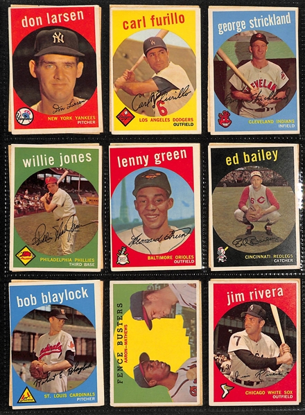 Lot of (500+) 1959 Topps Baseball Cards w. Yogi Berra & Ernie Banks