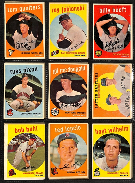 Lot of (500+) 1959 Topps Baseball Cards w. Yogi Berra & Ernie Banks