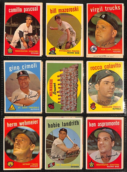 Lot of (500+) 1959 Topps Baseball Cards w. Yogi Berra & Ernie Banks