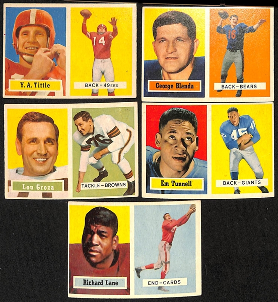 Lot of (approx 250) 1957-1960 Topps Football Cards w. 1957 Y.A. Tittle & 1957 George Blanda. 