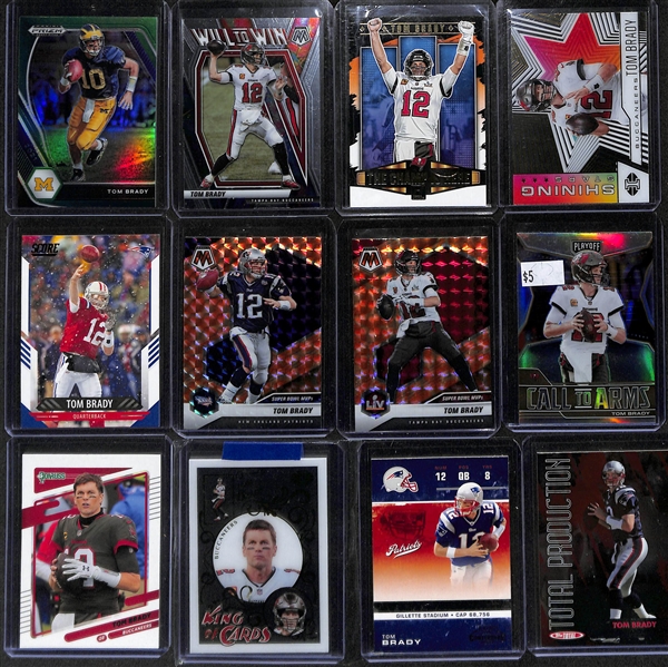 Lot of 90+ Tom Brady Cards w. (4) Numbered Cards & Many Inserts!