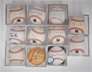 (10) Signed Baseballs w. Johnny Mize, Gil McDougal, Dick Groat, Dave Dravecky, Bill White (Personalized), Tom Herr, + (JSA Auction Letter)