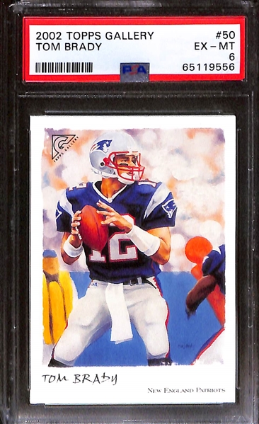 (7) 2002 Tom Brady PSA Graded Cards w. 2002 Fleer Authentix PSA 10 GEM MINT