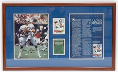 Matted & Framed Roger Staubach 8"x10" Photo & 1975 Topps Card (16"x27" Frame) - JSA Full Letter of Authenticity