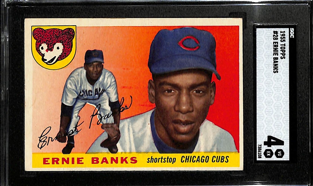 1955 Topps Ernie Banks #28 (2nd Year) Graded SGC 4