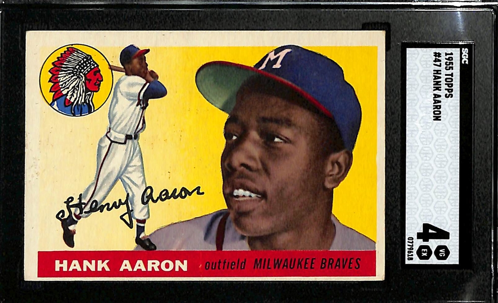 1955 Topps Hank Aaron #47 (2nd Year) Graded SGC 4