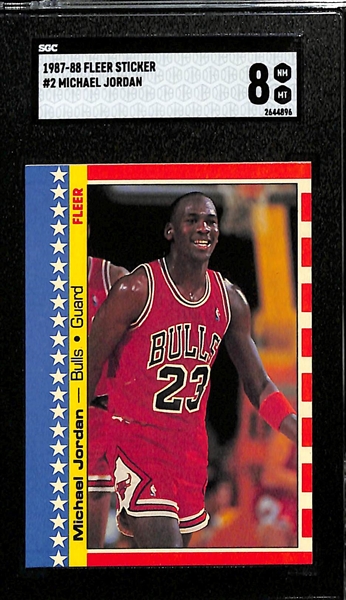 1987-88 Fleer Michael Jordan Sticker (2nd Year) #2 Graded SGC 8