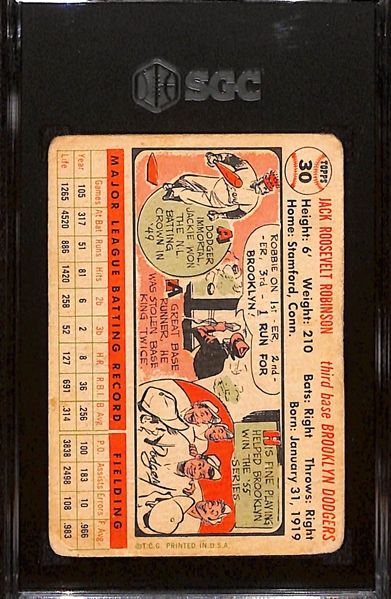 1956 Topps Jackie Robinson #30 Graded SGC 1