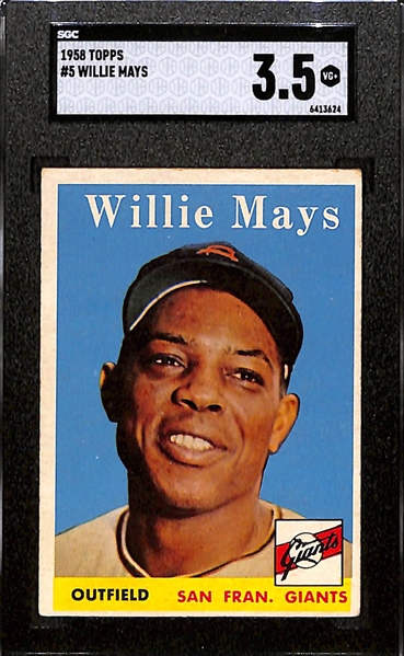 1958 Topps Willie Mays #5 Graded SGC 3.5