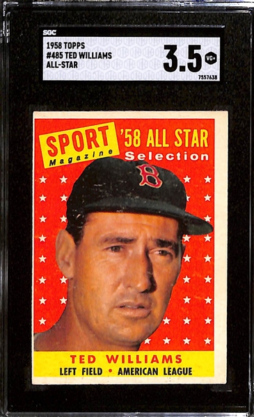 1958 Topps Ted Williams All-Star SGC 3.5 & Nellie Fox SGC 6